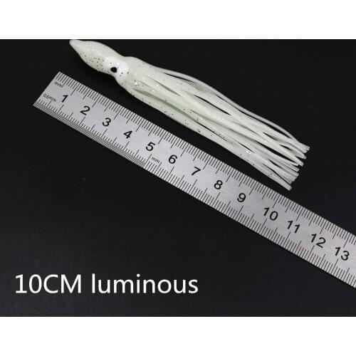 10cm Luminous Squid Octopus Lure Jigs Soft Lure Bait Skirt Fshing Lure 10pcs/lot