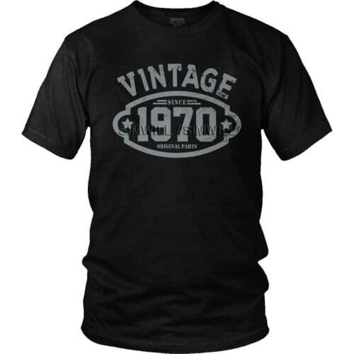 Vintage Made In 1970 T-shirt Men Graphic T Shirt Short Sleeve Birthday Tshirts 100% Cotton Tees Top Clothing Gift Idea