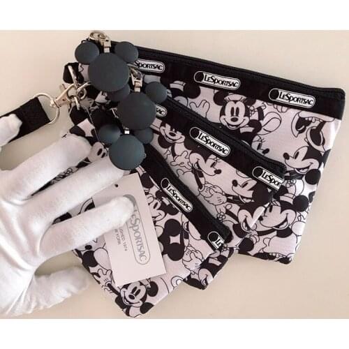 Disney cartoon waterproof multi-layer coin purse clutch bag storageMickey mouse handbag wrist bag 3 piece detachable backpack