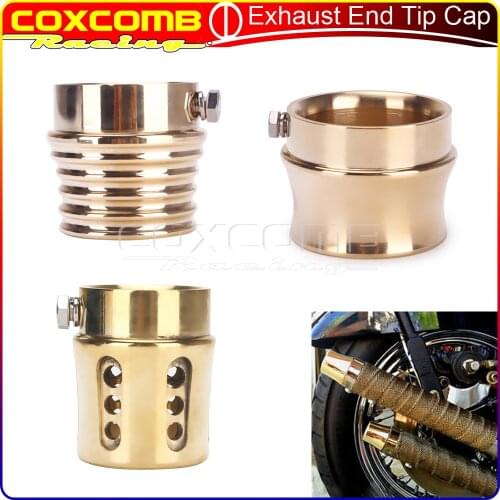 Motorcycle 2 " 2.5" Exhaust Muffler Pipe Brass Exhaust Tip Cover for Harley Triumph Sportster Big Twin xs650 Chopper Bobber