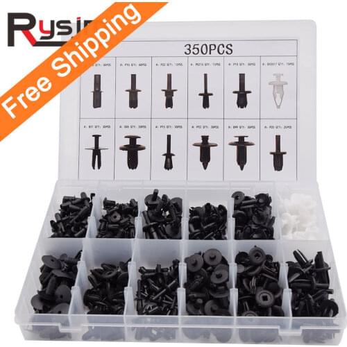 US Shipment 350Pcs Car Body Plastic Push Pin Rivet Fasteners 12 size clips auto for nissan accessories for bmw e46 auto interior