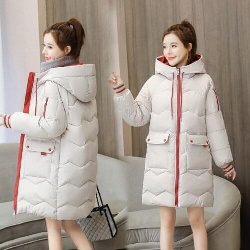 Ladies Plus Size Winter Coat 2021 The New Womens Cotton Clothes Mid-length Korean Version Loose Large Size Thick