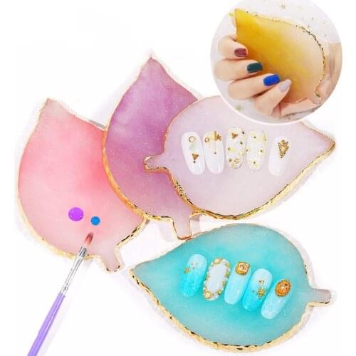 1Pc 6 Colors Nail Color Practice Train Palette Card Display Leaf Design Gel Nail Polish Color Tips Holder Manicure Nail Art Tool