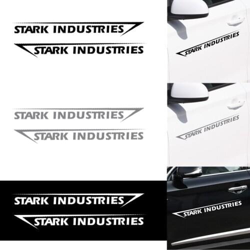 2Pcs Stark Industries Car Sport Racing Body Stripes Stickers Vinyl Decals for mitsubishi lancer asx outlander pajero car sticker