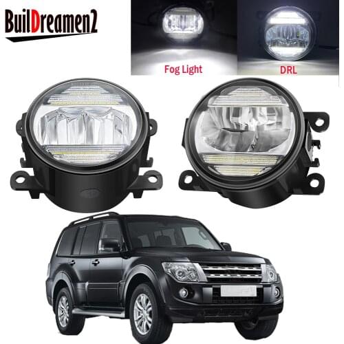 2in1 Car Fog Light Assembly LED DRL Daytime Running Lamp 30W 8000LM 12V For Mitsubishi Pajero IV Van V80 V90 Box 2007-2012