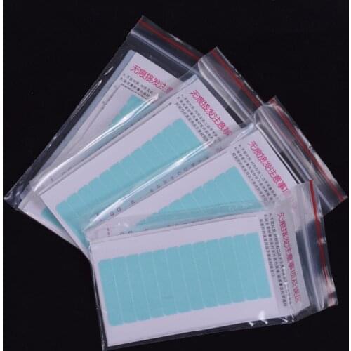 20 Sheets 240 Pcs 4cm*0.8cm CPAM SUPER HAIR TAPE Adhesive Double Side Tape for Remy Human Hair, Tools for Hair Extension
