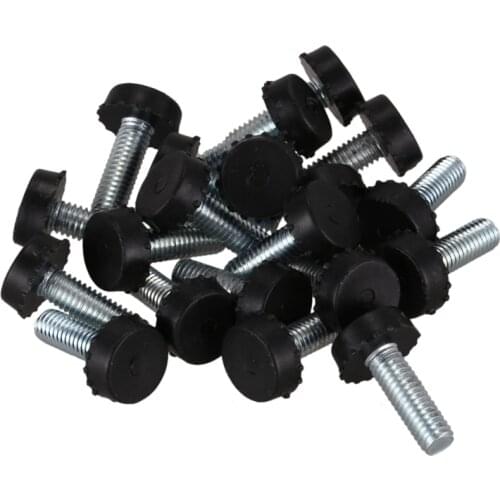 Hot 20pcs Screw On Type Furniture Glide Leveling Foot Adjuster 6x15x15mm