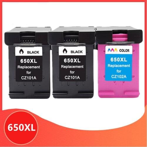 3PC Compatible Ink Cartridge 650XL Replacement for hp650 for hp 650 xl Deskjet 1015 1515 2515 2545 2645 3515 4645 Printer