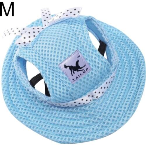 4 Colors Pet Dog Hat Pet Dog Mesh Porous Sun Cap Hat with Ear Holes for Small Dogs Size S M