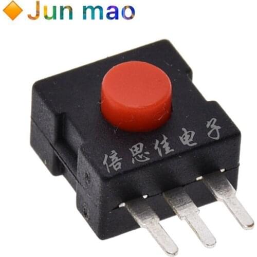 5PCS Bright flashlight switch 1212 red head side 3 straight leg 2 on 2 off button switch