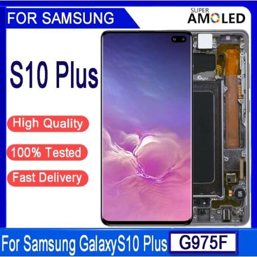 6.4''Original AMOLED LCD For SAMSUNG Galaxy S10 Plus G975 G975F SM-G9750 S10+ LCD Display Touch Screen Digitizer Replacement