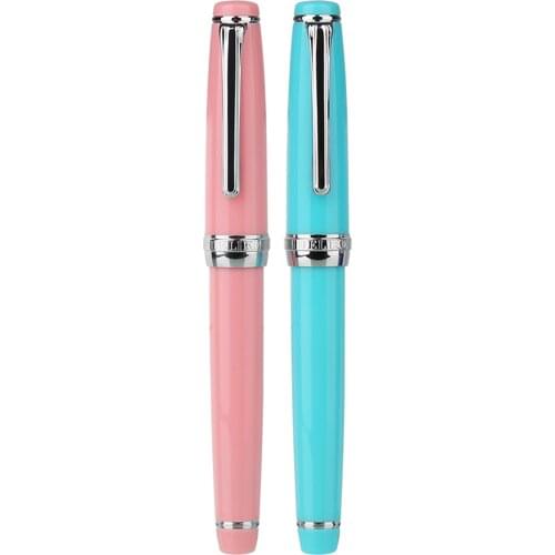 Blue New MOON 1 Coral Acrylic Fountain Pen EF F B Nib Converter Writing Gifts school office students pens