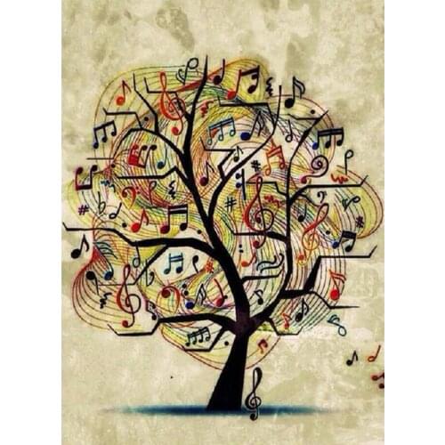 5d diy Diamond Painting still life 3d Diamond Embroidery Sale musical note tree Square round full Diamond Mosaic Pattern FG2095