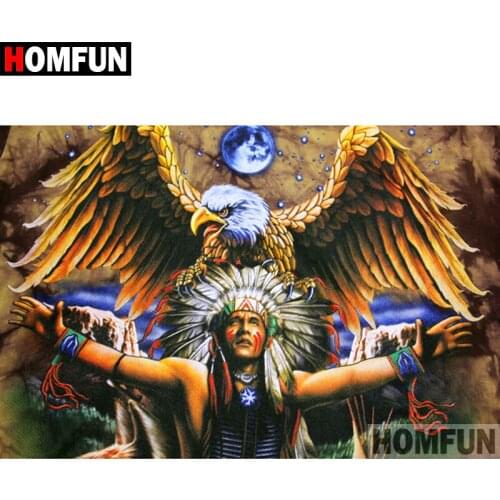 HOMFUN Full Square/Round Drill 5D DIY Diamond Painting "Indian eagle" Embroidery Cross Stitch 5D Home Decor Gift A08683