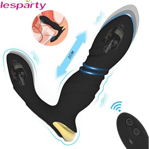 Anal Plug Vibrator Prostate Masturbators Erotic Massager for men Remote Control Telescopic Dildo Vibrators Sex Toys for Adults