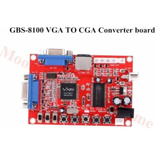 Free shipping GBS-8100 VGA TO CGA 5 PIN RGBS/CVBS/S-VIDEO/AV video converter board CRT monitor converter board for game machine