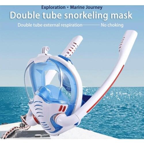 Snorkel Face Cover Strong Waterproof Anti-Leak 180 Degree Panoramic View Full Face Snorkel Diving Cover for Adult
