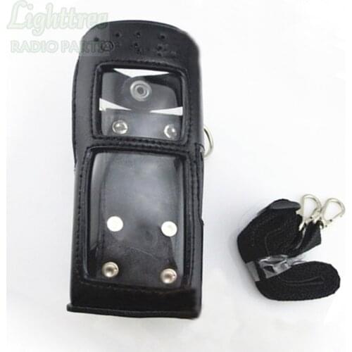 2X PU Leather Holster Casing For Motorola MTP850 MTH800 With Shoulder Strap