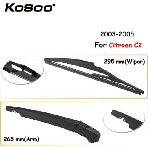 KOSOO Auto Rear Car Wiper Blade For Citroen C2,295mm 2003-2005 Rear Window Windshield Wiper Blades Arm,Car Accessories Styling