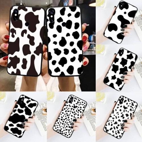 Cow Milk Black White Phone Case For Xiaomi Redmi Note 4 4x 5 6 7 8 pro S2 PLUS 6A PRO