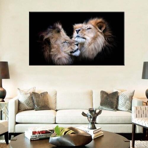 Sofa Background Wall Decoration Painting Lion Animal Pattern Canvas Painting Wall Art Canvas Cuadros Decoracion Salon Wild