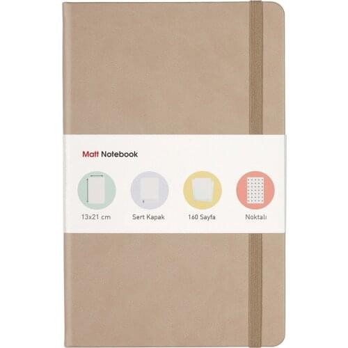 SERESSTORE Matt Notebook 13x21 Rubber Notebook Dotted Hard Cover 160 sheets