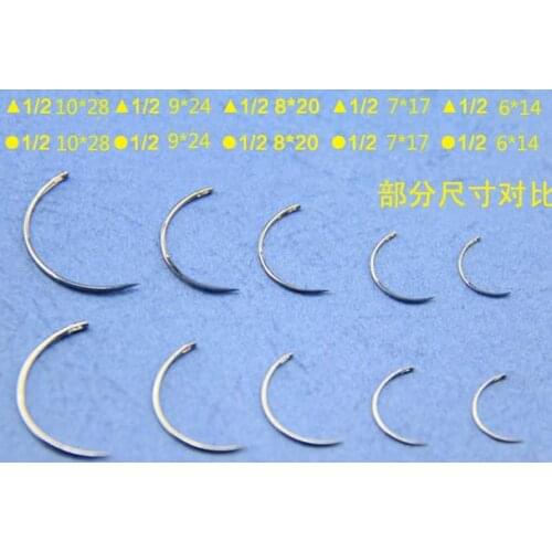 10bag 100 needle Medical suture needle angle Triangular needle looper needle circular needle animal dental skin suture needle