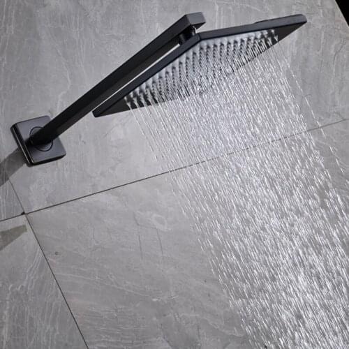 Vidric Vidric Black Digital Shower Faucets Set LED Rainfall Waterfall Shower Head Digital Temp Display Mixer Tap Conceal Shower
