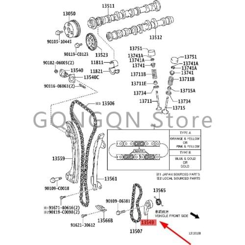 CAR chain tensioner pressure plate 2005- 2014Toy ot aYAR IS IST SCI ON XD VIO S COR OLL A strip tensioner pressure plate