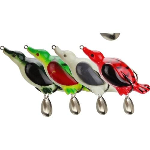 Fishing Frog Lure Simulation Duck Spinner Spoon Soft Bait Remodel Artificial Lures 7cm/11g Snakehead Black Fish Lot 5 Pieces