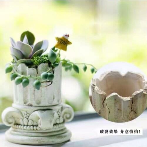 13MC Ancient Greek Pillars Flower Pot Epoxy Resin Silicone Mold 3D Roman Column Succulent Plant Planter Pot Mold for Concrete
