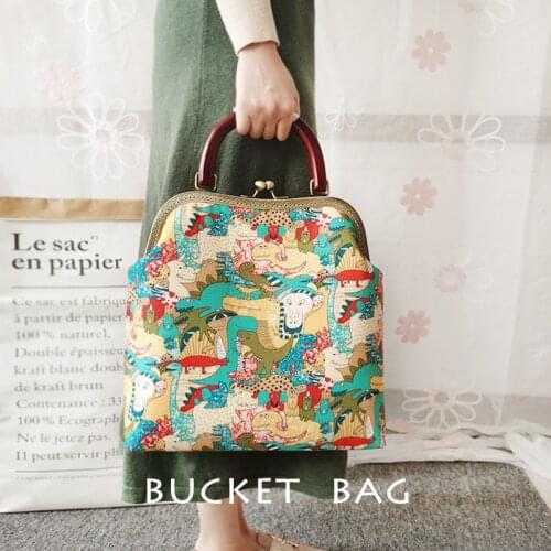 Luxury Women Bags Canvas Handbags Shoulder Bags Cross Body Messenger Bag Tote Original Cartoon Dragon or Shopping Cart Big Bag