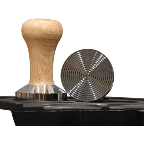 Calibrated Pressure Tamper Wood Handle Coffee Powder Hammer Ripple Espresso Tamper Coffee Tamper Barista Tools 51mm 54mm 58mm