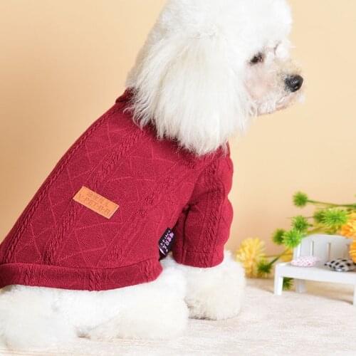 Knitted Dog Clothes Cat Hoodie Sweater Knitwear Coat Green Red Puppy Clothing Twist Pullover Jacket For Small Dogs Chihuahua Pug