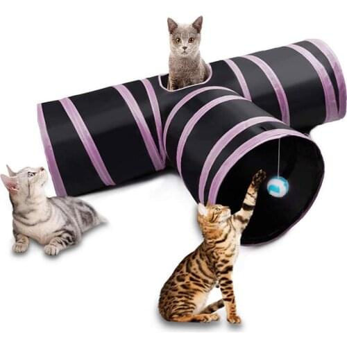 Funny Cat Tunnel Game Channel Collapsible Kitten Puppy Ferrets Rabbit Toys Play Dog Tunnel Tubes Dropship