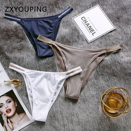 ZXYOUPING Sexy Women Panties Ice Silk Seamless Underwear Fitness Fashion Thongs Sporty Briefs Push Up Lingerie