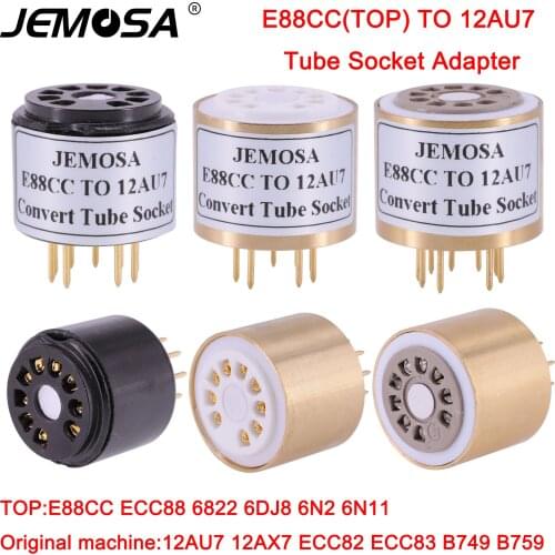 1PC ECC88 E88CC 6N2 6N1 6N11 6N6 6922 TO 12AU7 12AX7 ECC82 ECC83 6.3V Audio Amplifier Vacuum Tube Convert Socket Adapter HIFI