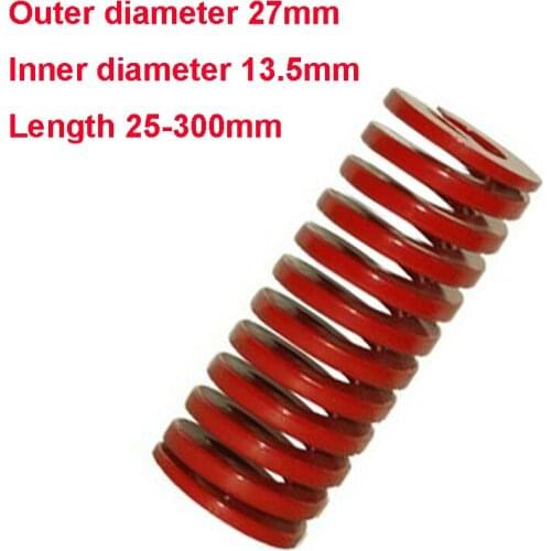1PCS Red Medium Load Compression Spring Outer Diameter 27mm Loading Die Mold Spring Inner Diameter 13.5mm Length 25-70mm