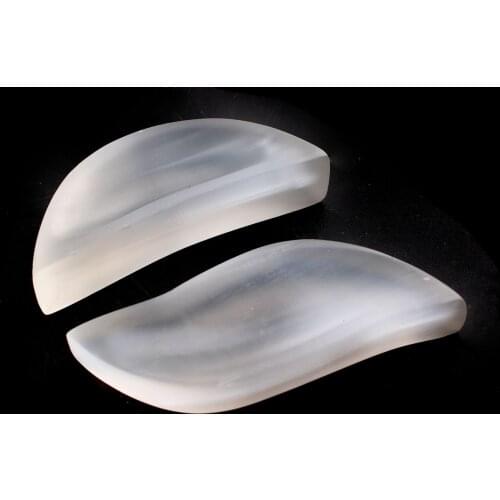 1PC Polished White Selenite Sculpture Moon Shaped Bowl Gypsum Stone Container Quartz Crystal Power Relaxation Healing