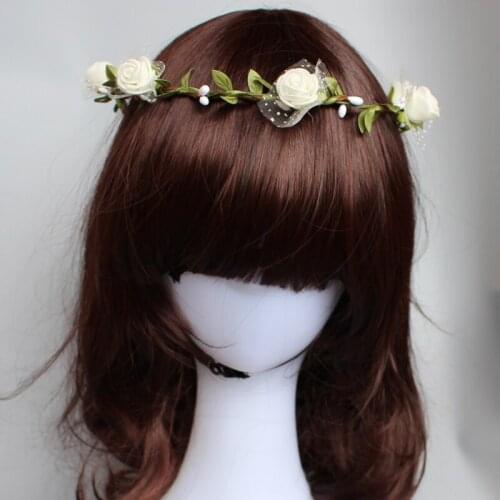 10pcs/lot Wedding Handmade Women PE Flowers With Lace Headbands Hairband Handbands For Bride Beach Wear