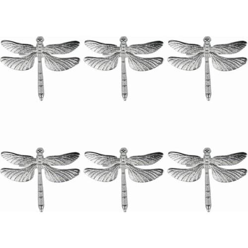 12 Pcs Dragonfly Napkin Rings Zinc Alloy Napkin Buckle Silver Napkin Ring For Hotel Wedding Holiday Table Dinner Party Decorati