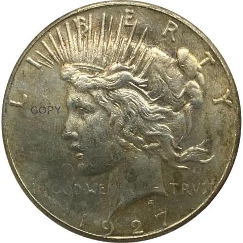 1927 D United States 1 One Dollar Peace Liberty Cupronickel Plated Silver Collectibles Copy Coin