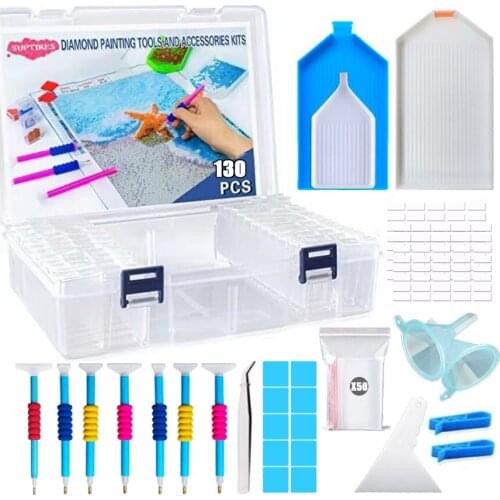 Diamond Painting Tools Kit and Accessories with 44 Slots Diamond Painting Storage Containers Apply to 5D Diamond Painting