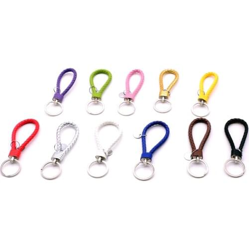 Car Key Chain For Motorcycles Scooters And Cars Key Fobs Rope Key Ring Braided PU Leather DIY bag Pendant Key Chain Holder