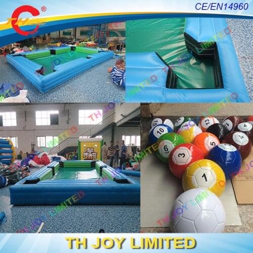 Free air shipping! giant inflatable snooker pool table, inflatable football pool soccer table,inflatable snooker billiards games
