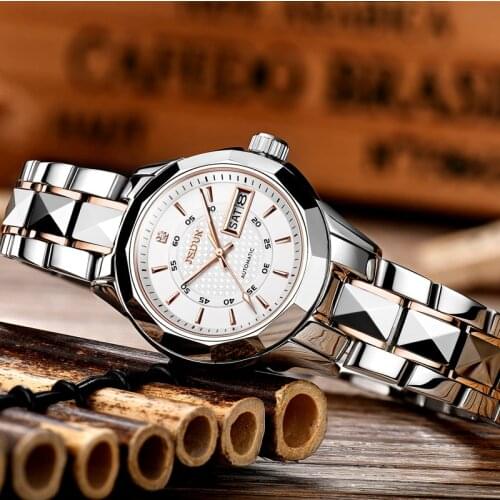 Luxury Brand Skeleton Women Mechanical Wristwatch stainless Steel Waterproof Ladies Watches Automatic Montre Femme Self Wind