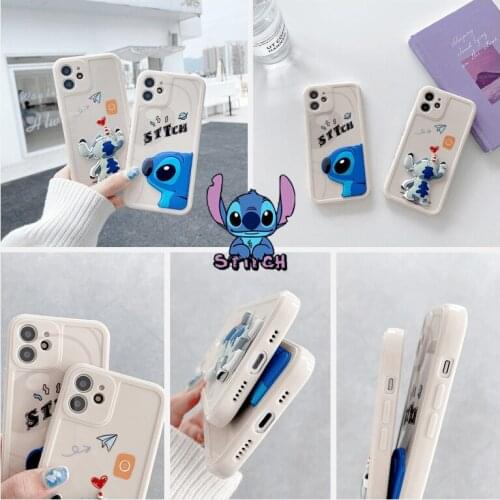 Disney Stitch 3D relief Anime phone case for iPhone 11 12 Pro Max mini 7 8 XR X XS MAX plus SE shockproof cover Accessories gift