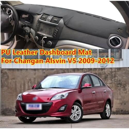 For Changan Alsvin V5 2009-2012 PU Leather Anti-Slip Mat Sunshade Dashmat Protect Carpet Dashboard Cover Pad Accessories