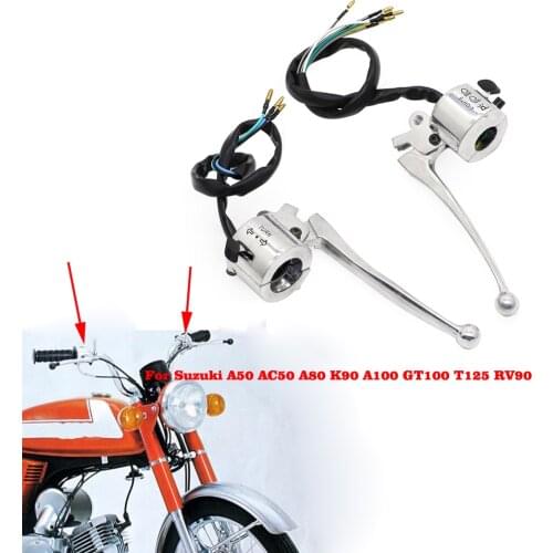 1 pair Motorcycle Handle Switch Brake Clutch Lever For Suzuki A100 A50 AC50 A80 K90 GT100 T125 RV90