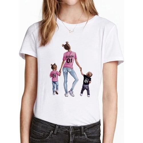Summer Tshirt Women Mothers Day Gift T-shirt Fashion Harajuku Kawaii Mother and children T Shirt Streetwear Female Clothing Top